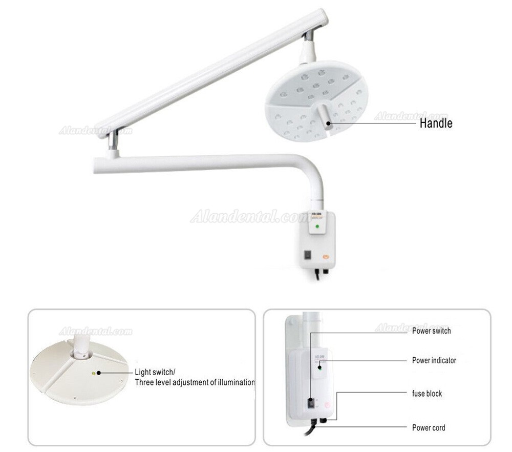 KWS KD-2018B-1 36W Dental LED Shadowless Lamp Wall-Mounted Surgical Light CE